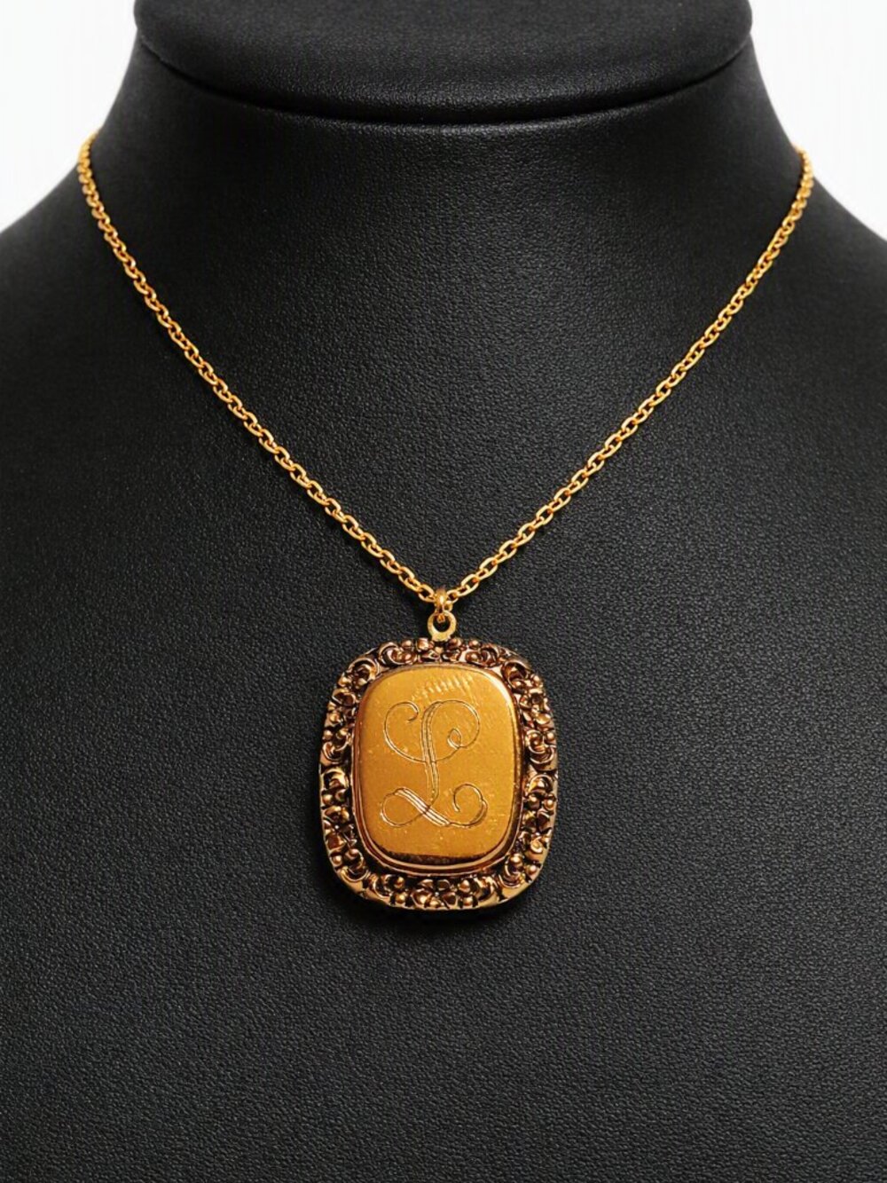 Gold Tone "L" Pendant